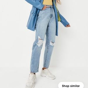 Missguided Riot Distressed Mom Jeans